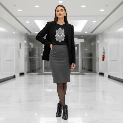 Cathedral Bat & Rose — Gothic Office Tee