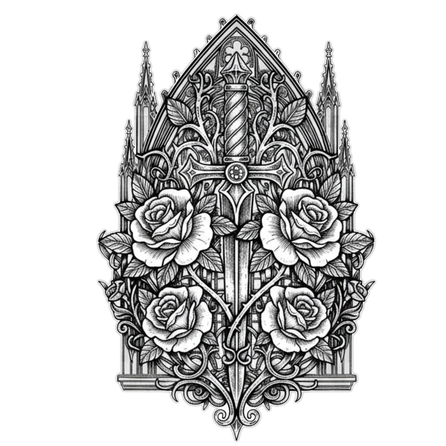 Cathedral Rose — Gilded Goth Tee