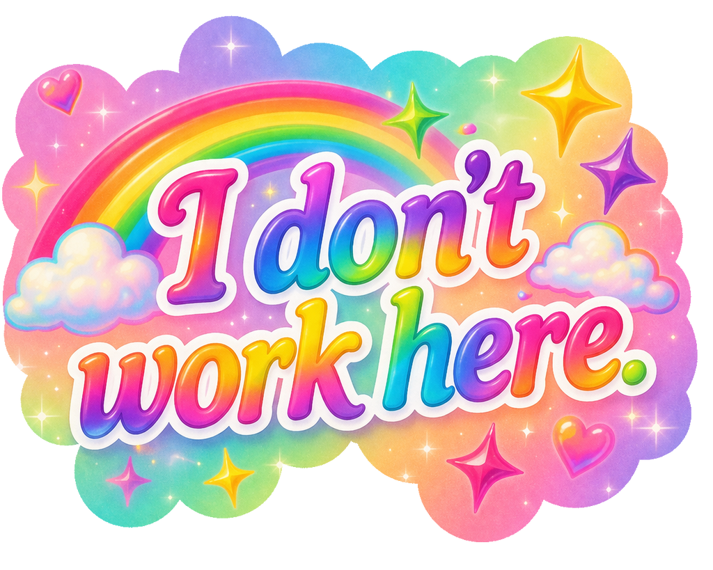 I dont work here sticker