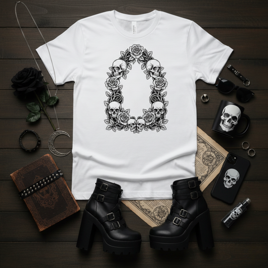 Rose & Skull Entanglement Unisex T-Shirt
